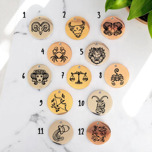 Médaille Gravée Astro – Pendentif Signe Astrologique - Nemeti Bijoux