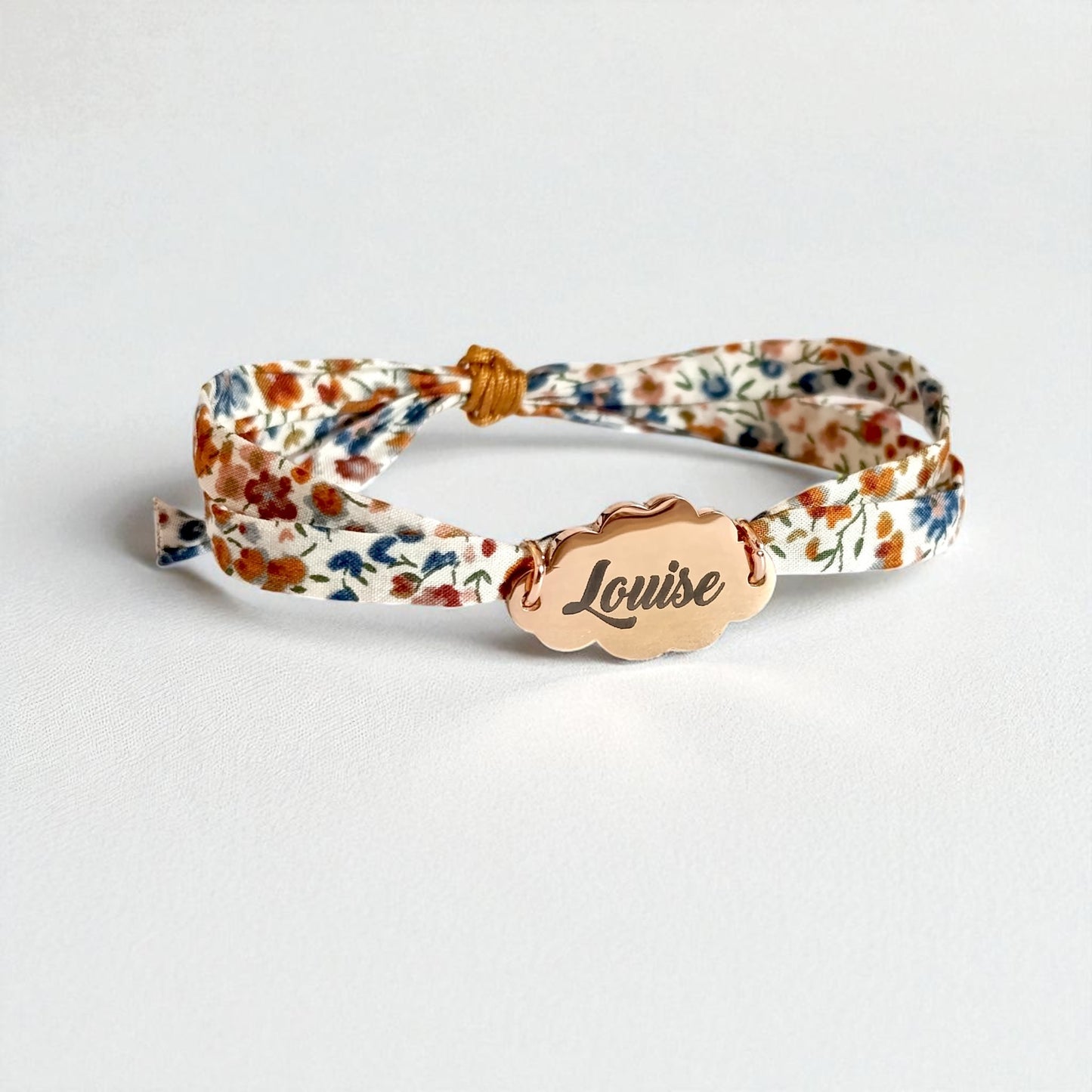 Bracelet liberty personnalisé cordon Phoebe Rouille