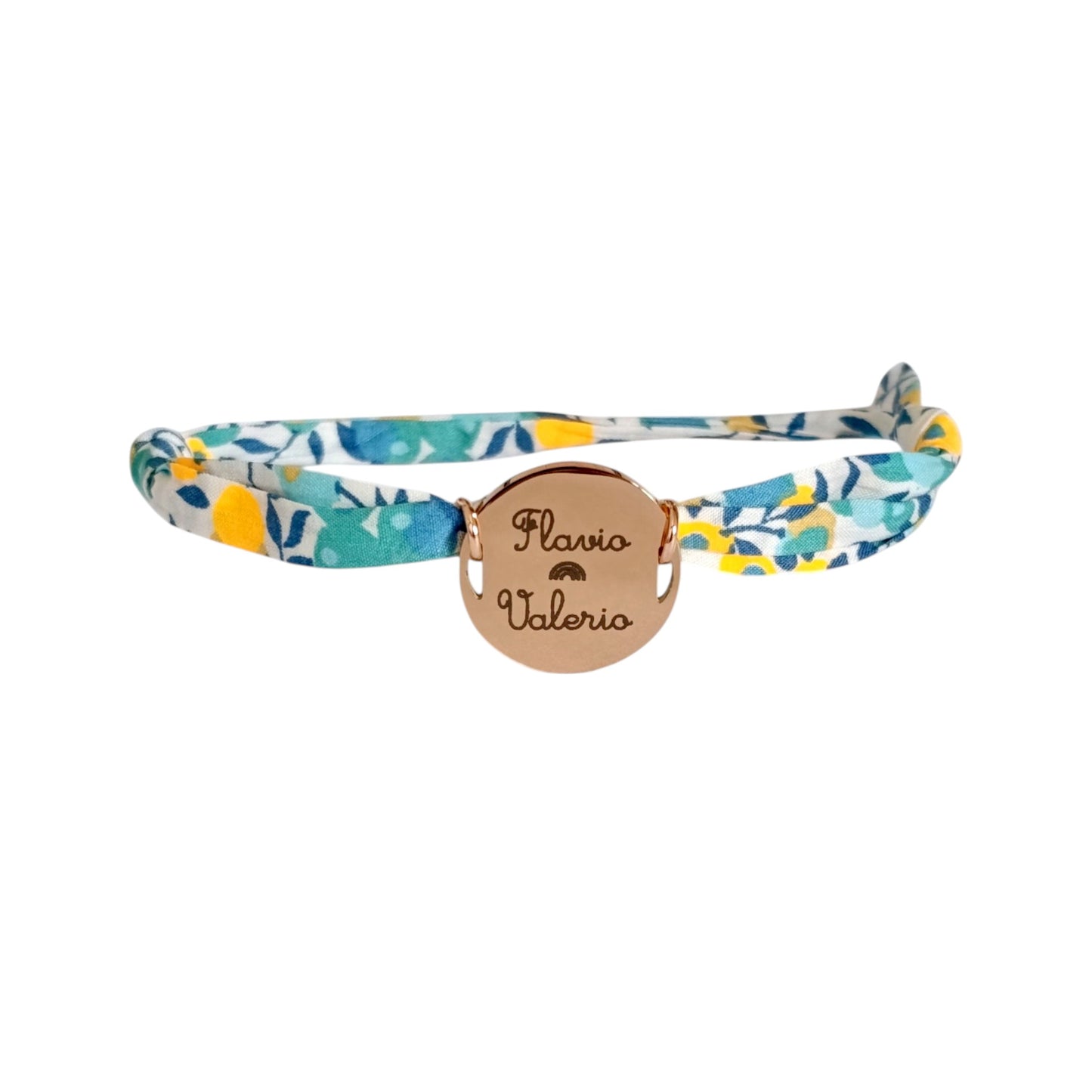 Bracelet liberty personnalisé cordon Wiltshire Tahiti Fluo