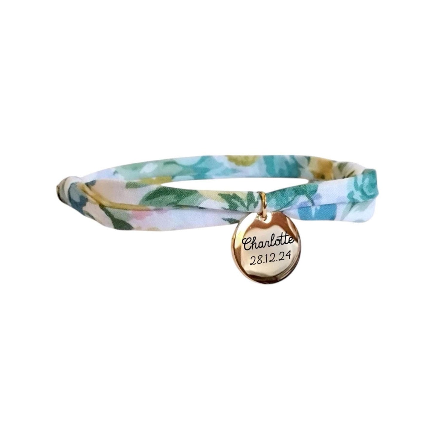 Bracelet liberty personnalisé cordon Bridgerton Bouquet P. - Nemeti Bijoux