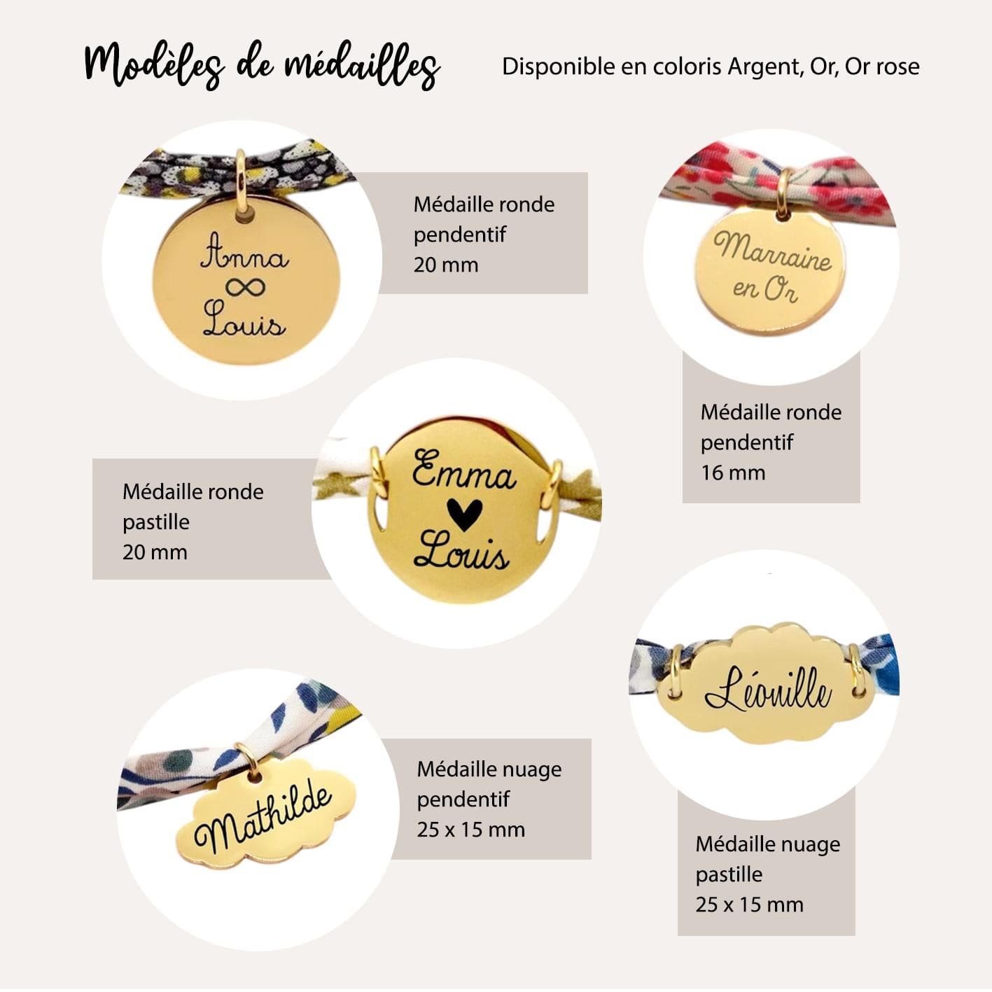 Bracelet liberty personnalisé cordon UNE Florie Fjord bleu - Nemeti Bijoux