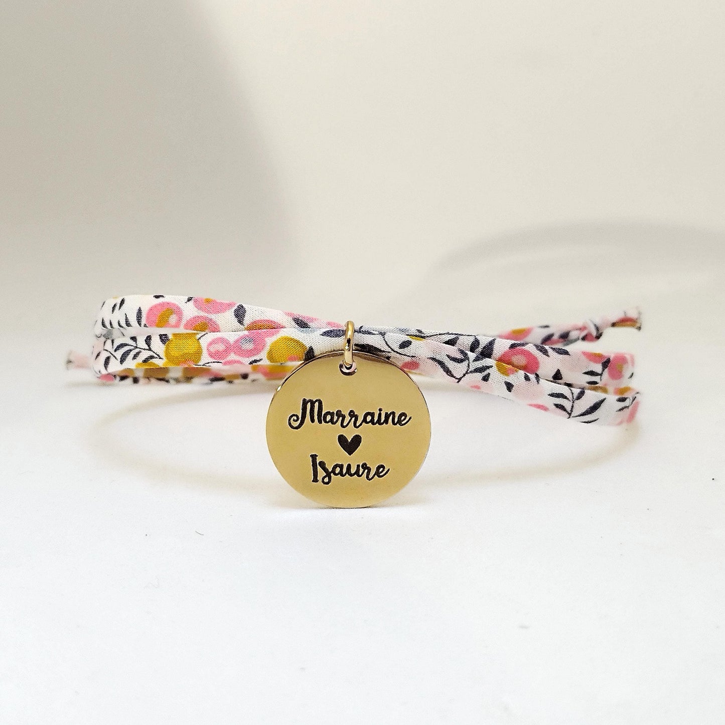 Bracelet liberty personnalisé cordon Wiltshire bud aurore - Nemeti Bijoux