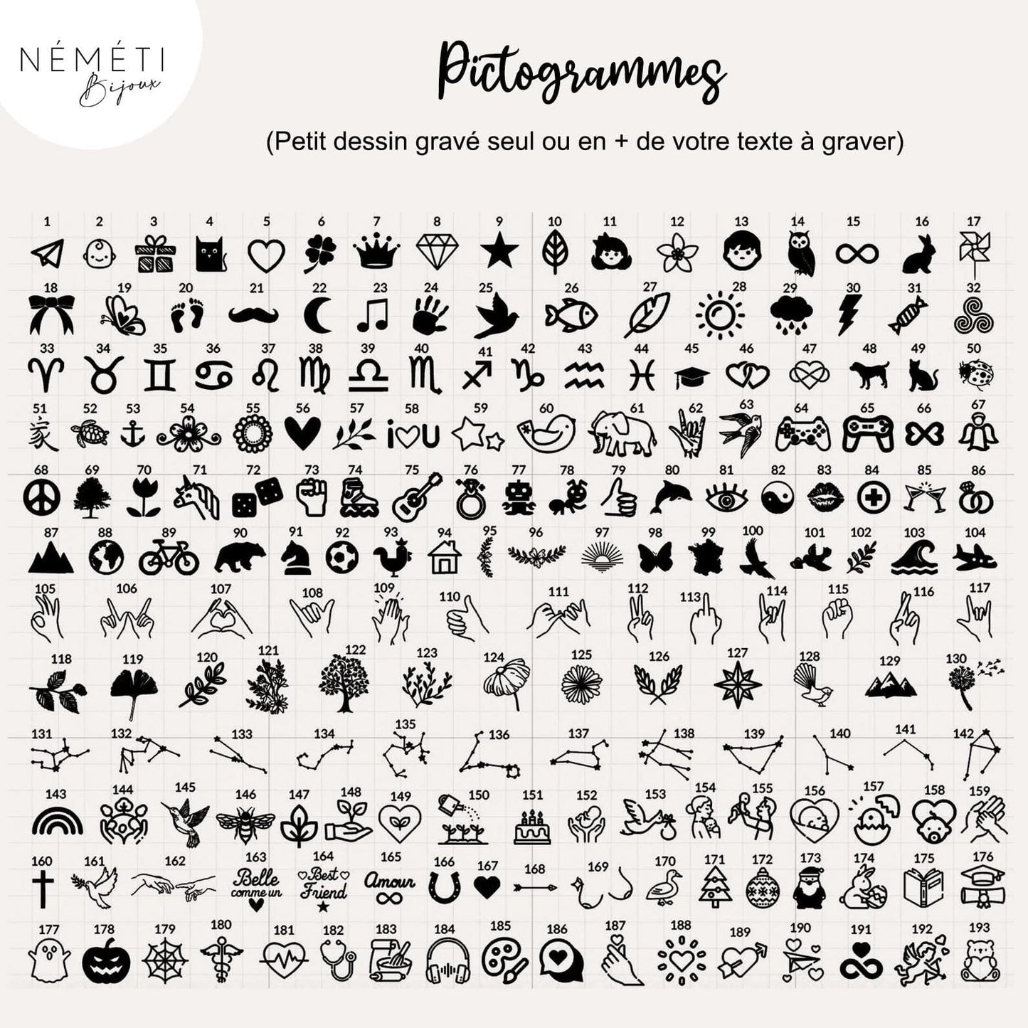 Collier personnalisé en langue des signes et gravure verso - Nemeti Bijoux