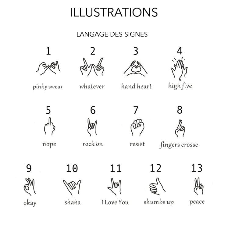 Collier personnalisé en langue des signes et gravure verso - Nemeti Bijoux