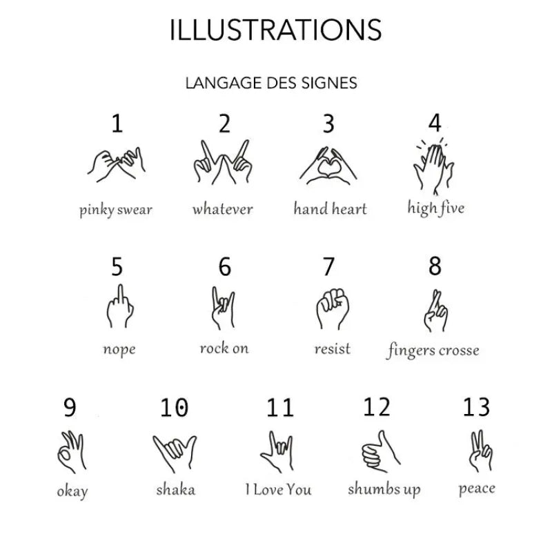 Collier personnalisé en langue des signes et gravure verso - Nemeti Bijoux