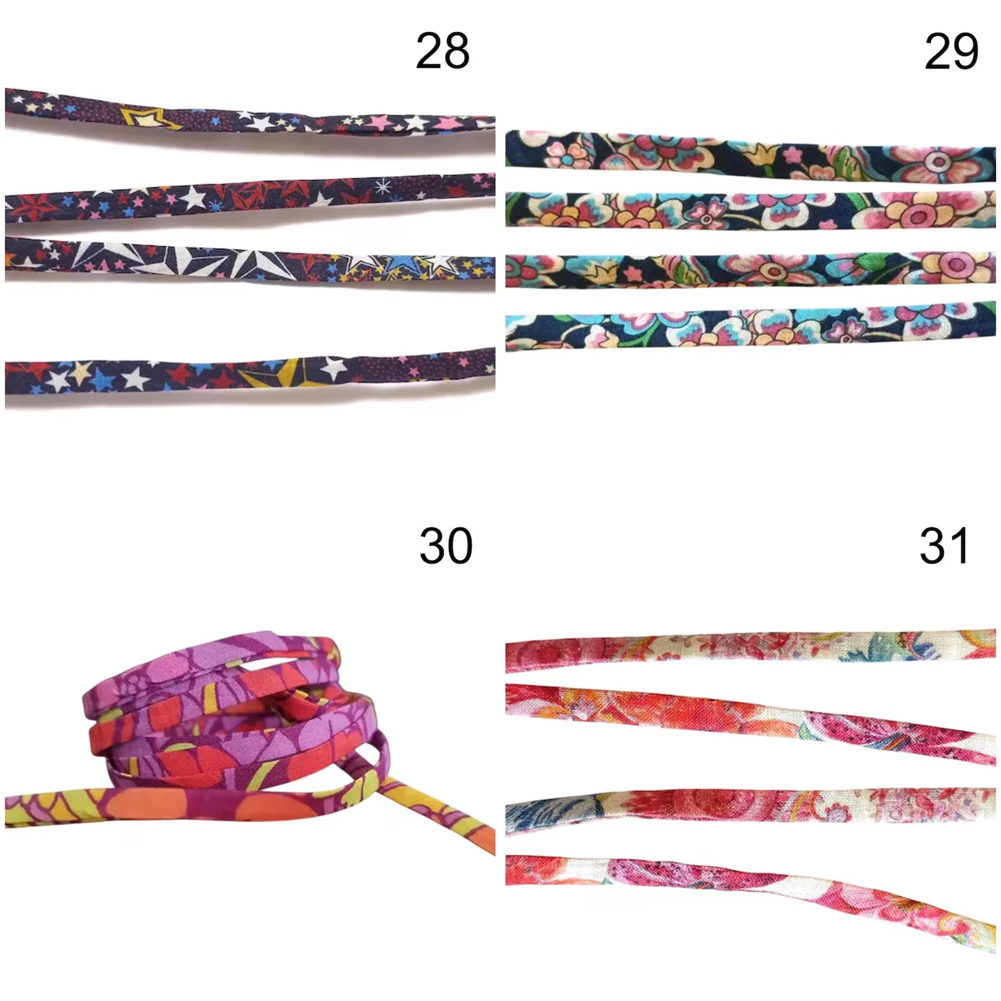 Cordon ou bracelet de rechange Liberty of London spaghetti coton 50 cm - Nemeti Bijoux