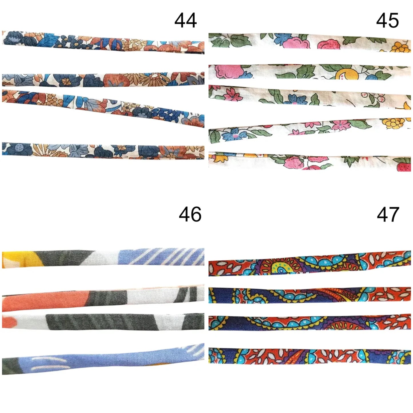 Cordon ou bracelet de rechange Liberty of London spaghetti coton 50 cm - Nemeti Bijoux