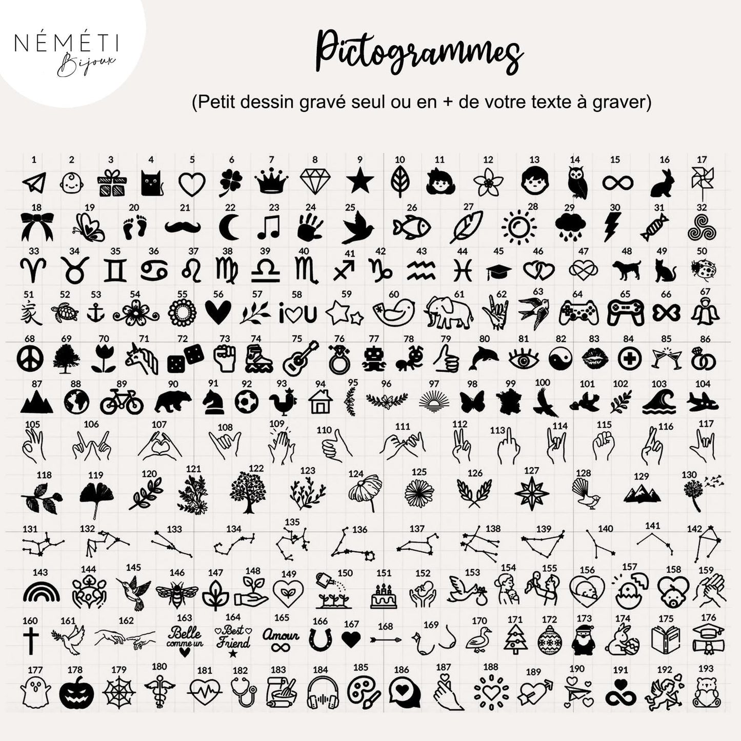 Collier personnalisé en langue des signes et gravure verso - Nemeti Bijoux