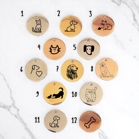 Médaille Gravée Chat & Chien – Pendentif Animal Minimaliste - Nemeti Bijoux
