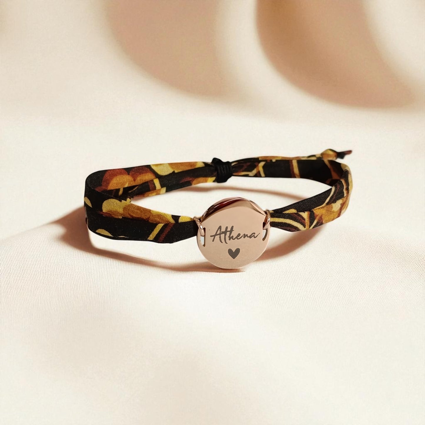 Bracelet liberty personnalisé cordon Mitsi Mix noir