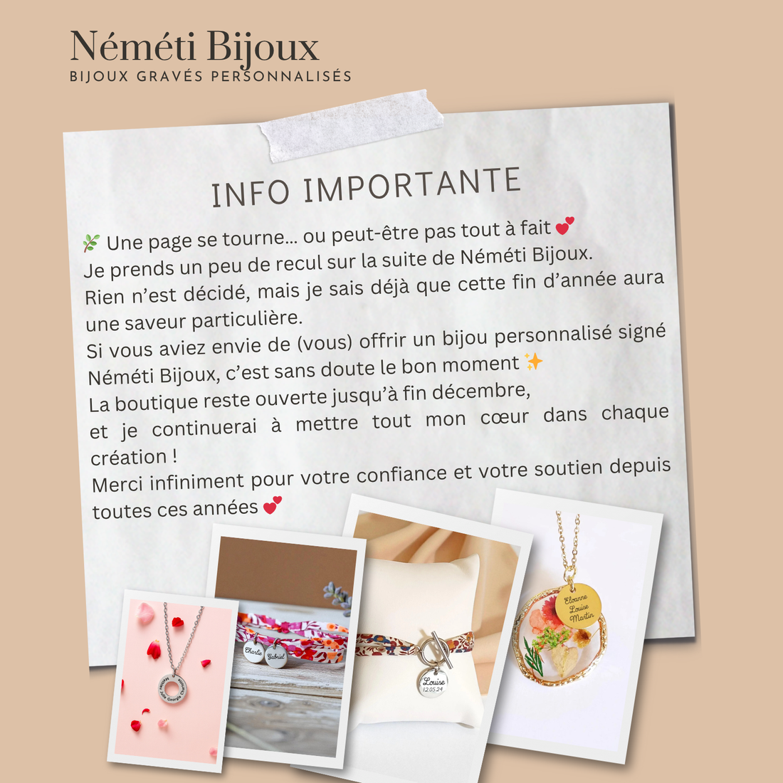 Octobre 2025 / Information importante