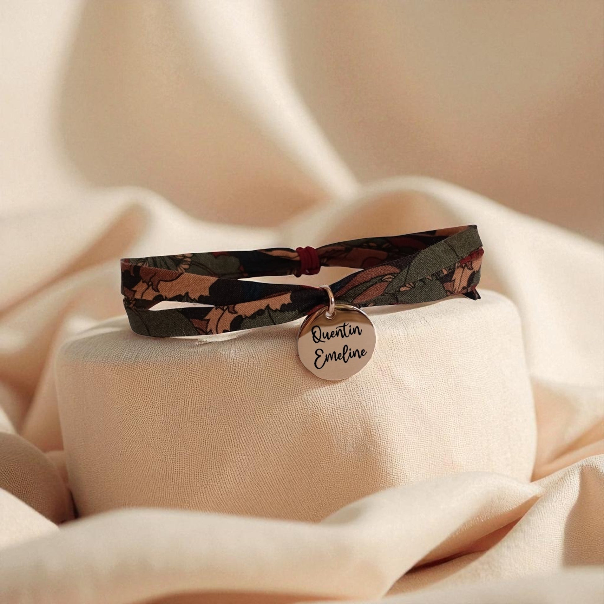 Bracelet liberty personnalisé cordon Little Eustacia brun - Nemeti Bijoux