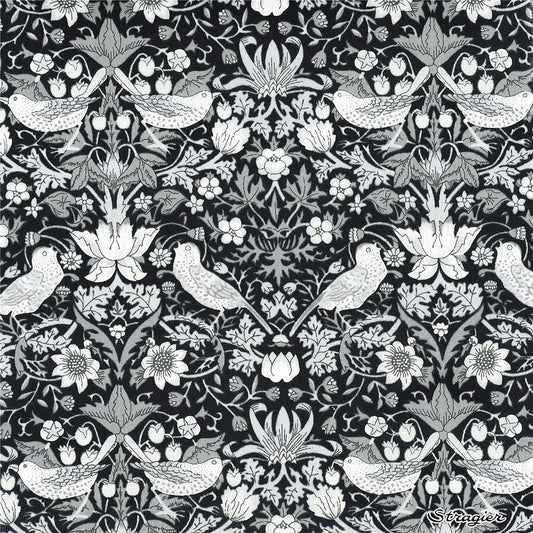 Bracelet liberty personnalisé cordon Strawberry thief Perle Noire - Nemeti Bijoux