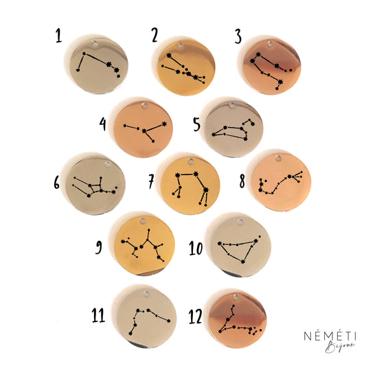 Médaille Gravée Constellation – Signe Astrologique - Nemeti Bijoux