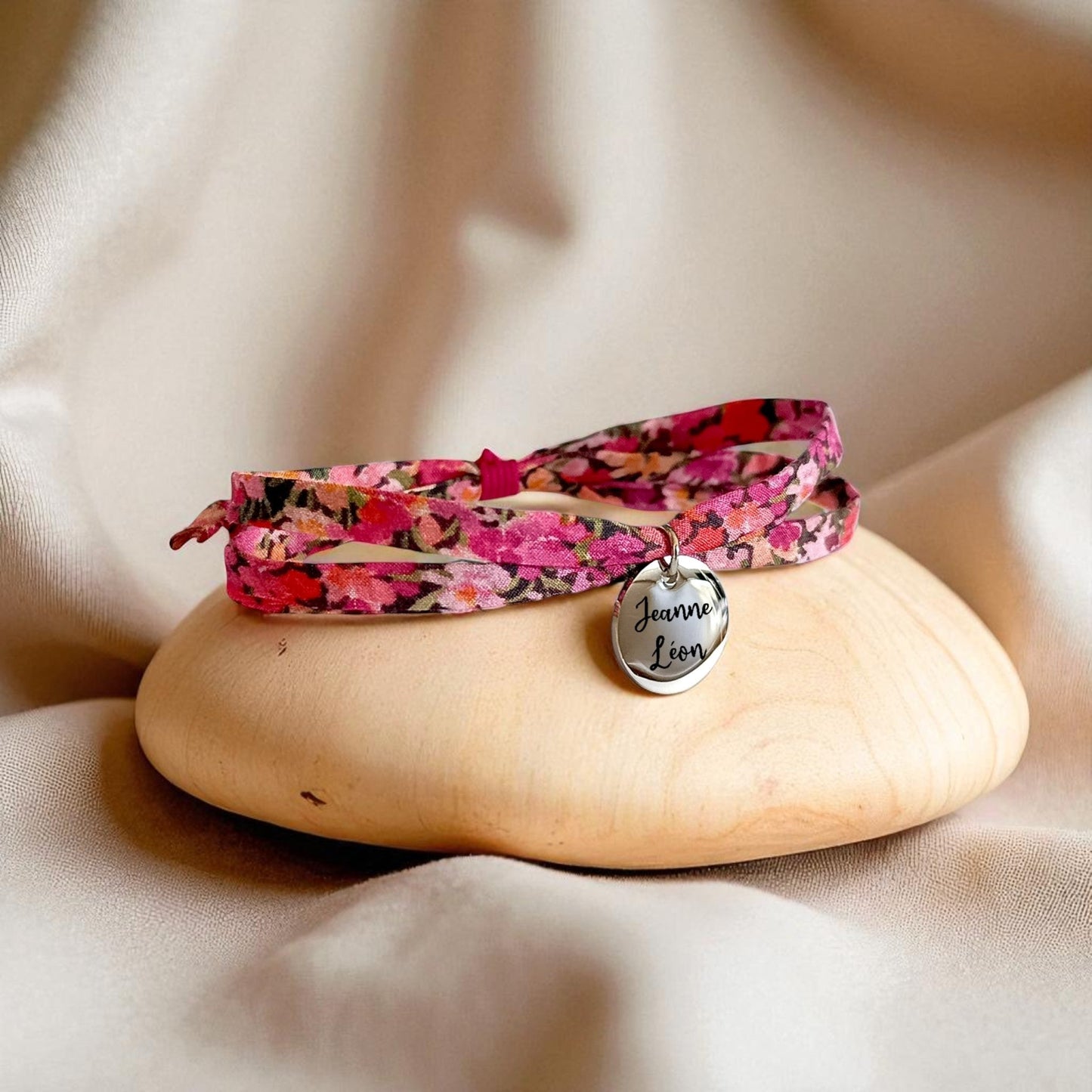 Bracelet liberty personnalisé cordon Arrietty Violet - Nemeti Bijoux