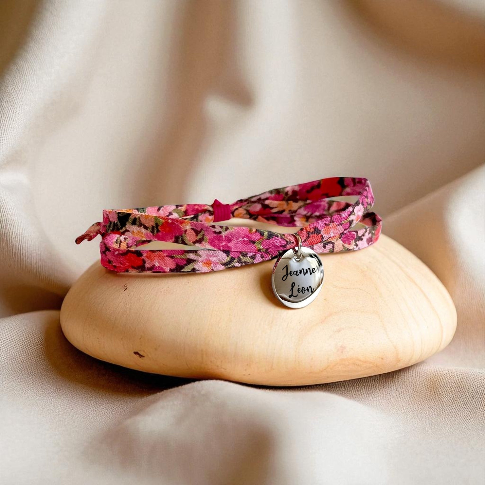 Bracelet liberty personnalisé cordon Arrietty Violet - Nemeti Bijoux