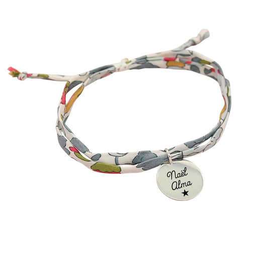 Bracelet liberty personnalisé cordon Besty porcelaine - Nemeti Bijoux