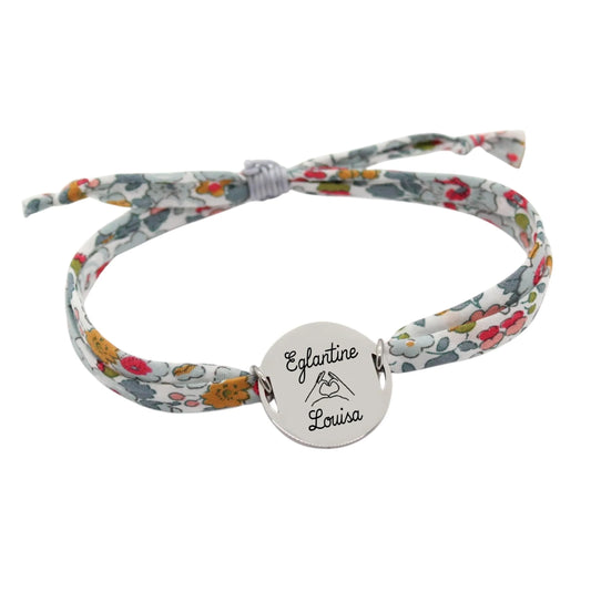 Bracelet liberty personnalisé cordon Betsy Ann porcelaine - Nemeti Bijoux