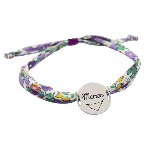Bracelet liberty personnalisé cordon Betsy Ann Violette de Toulouse - Nemeti Bijoux