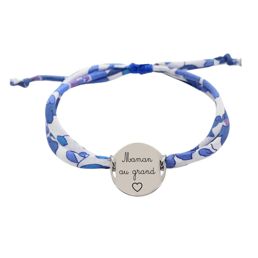 Bracelet liberty personnalisé cordon Betsy bleu violet - Nemeti Bijoux