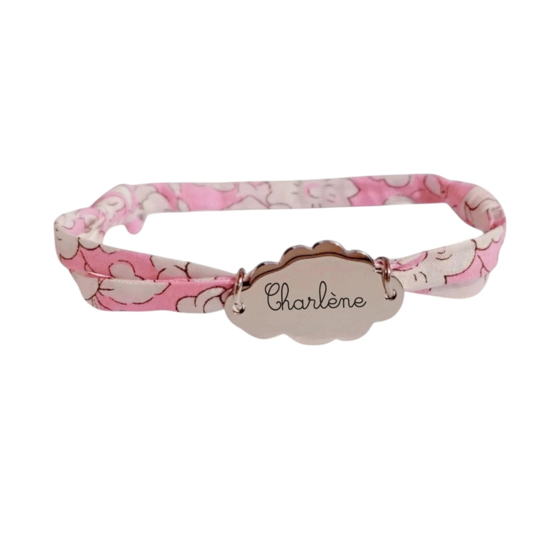 Bracelet liberty personnalisé cordon Betsy Boo rose - Nemeti Bijoux