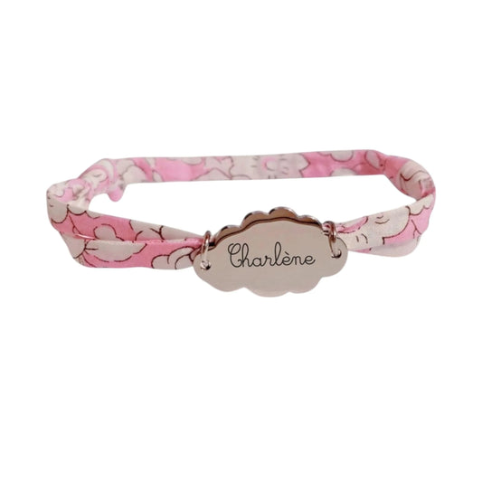 Bracelet liberty personnalisé cordon Betsy Boo rose - Nemeti Bijoux