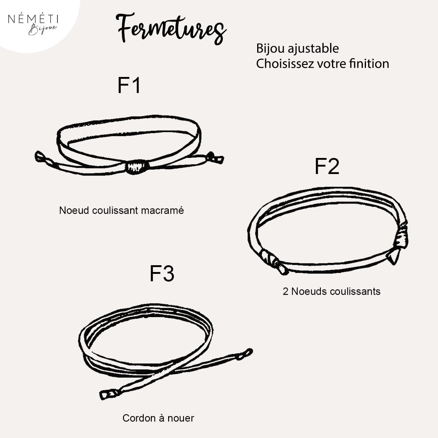 Bracelet liberty personnalisé cordon Betsy Granit violet - Nemeti Bijoux