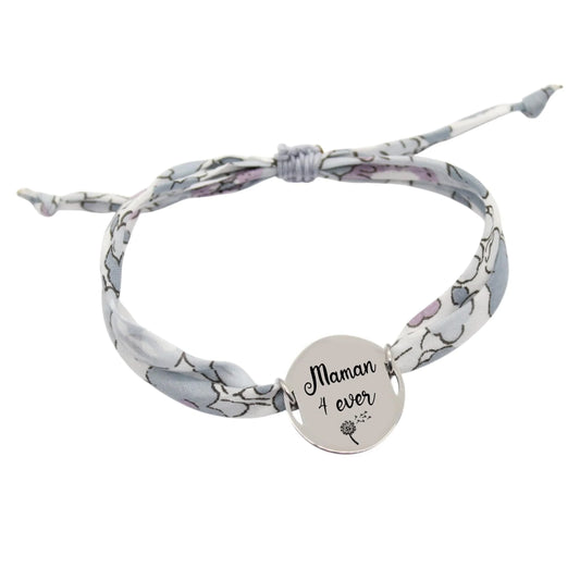 Bracelet liberty personnalisé cordon Betsy gris - Nemeti Bijoux