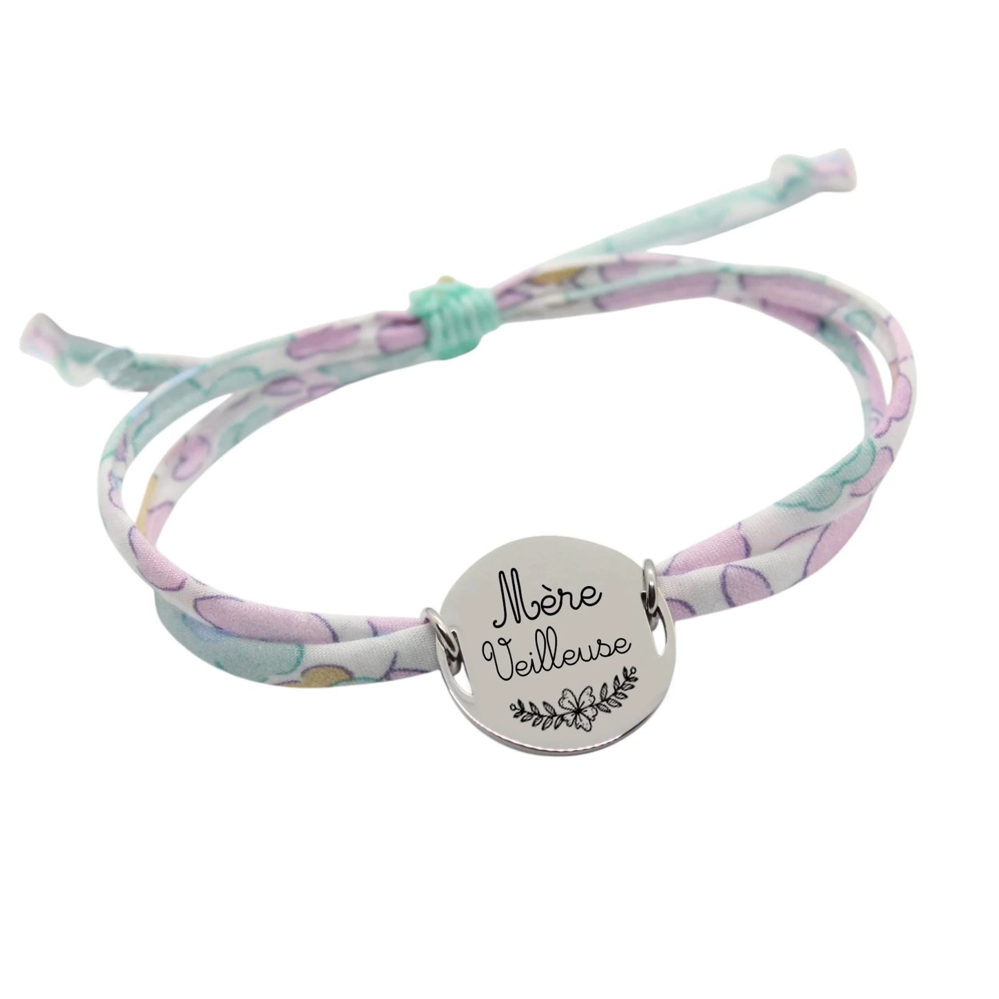 Bracelet liberty personnalisé cordon Betsy Vert Céladon - Nemeti Bijoux