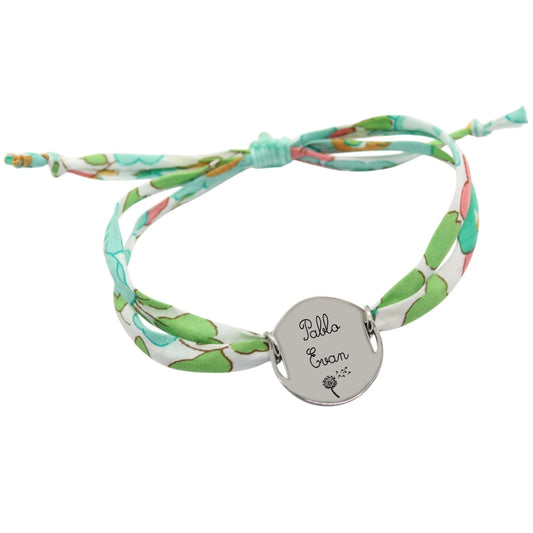 Bracelet liberty personnalisé cordon Betsy vert wimbledon - Nemeti Bijoux