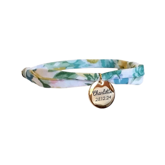 Bracelet liberty personnalisé cordon Bridgerton Bouquet P. - Nemeti Bijoux