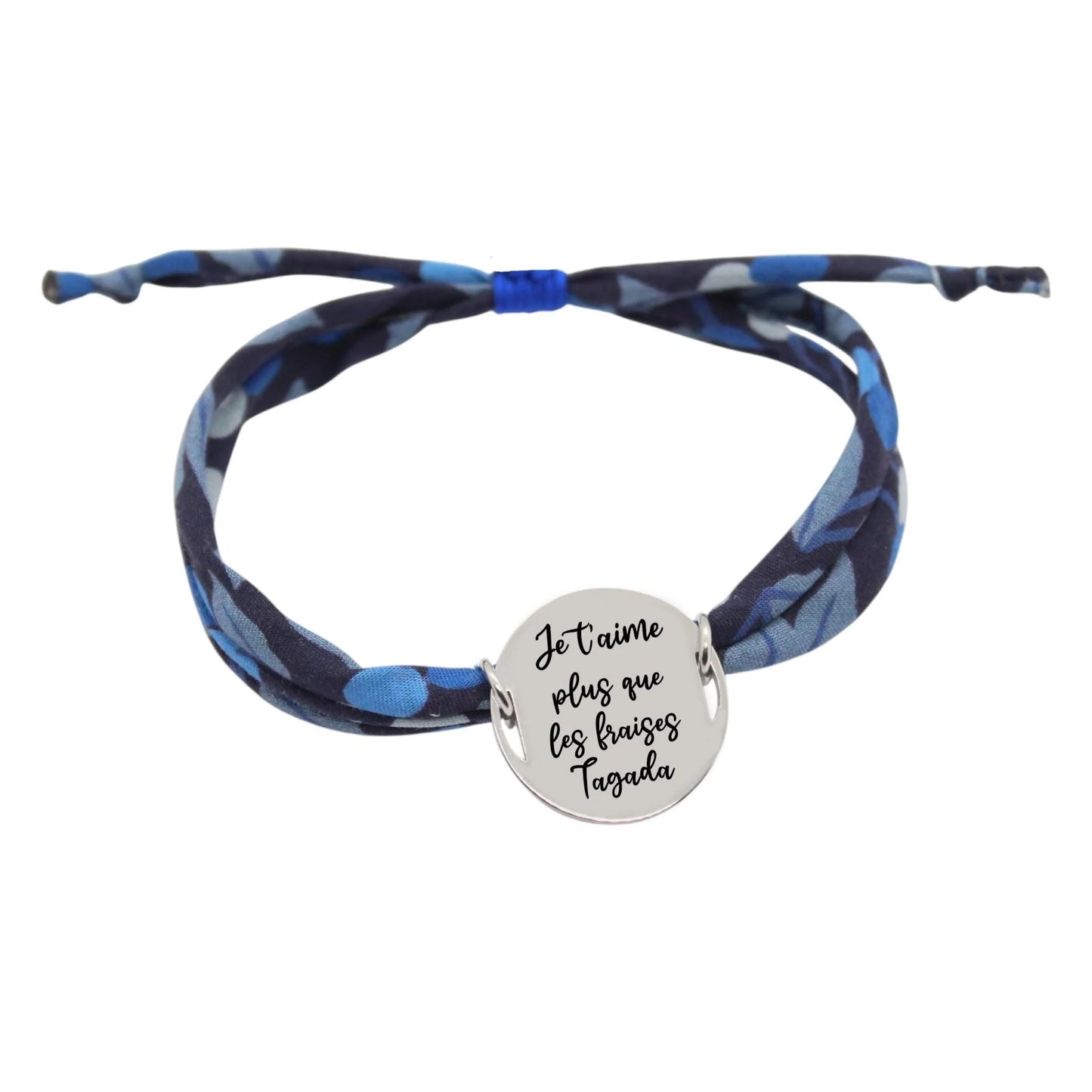 Bracelet liberty personnalisé cordon cherry drop bleu myrtille - Nemeti Bijoux