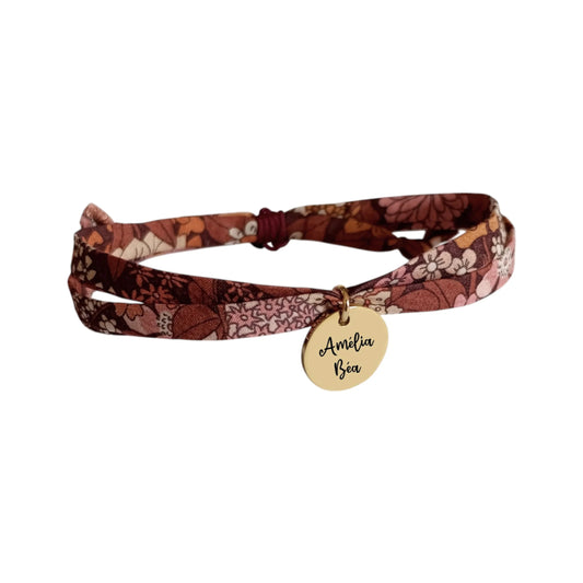 Bracelet liberty personnalisé cordon Ciara Fauve - Nemeti Bijoux