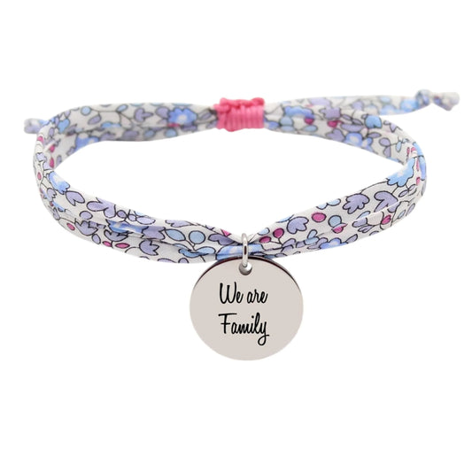 Bracelet liberty personnalisé cordon Eloise bleu - Nemeti Bijoux