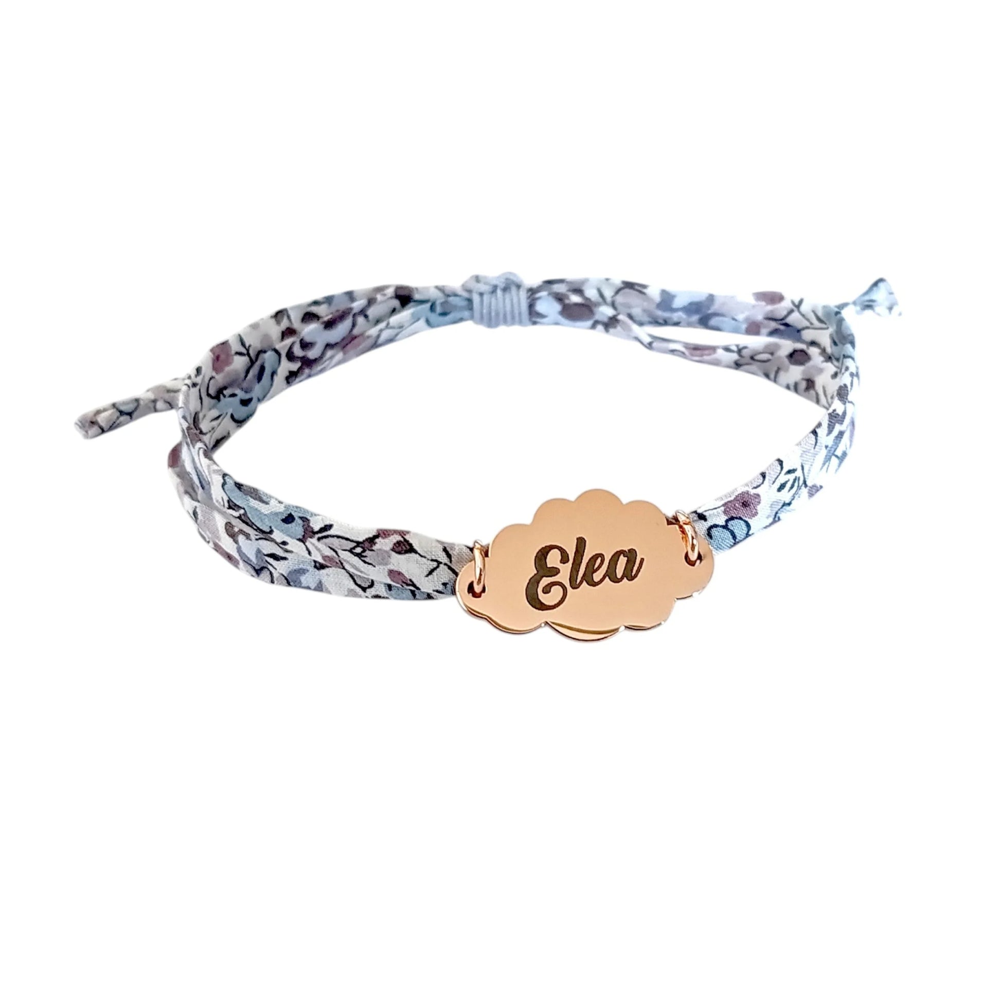 Bracelet liberty personnalisé cordon Emma and Georgina Tempête - Nemeti Bijoux