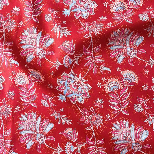 Bracelet liberty personnalisé cordon Flower Paisley rouge - Nemeti Bijoux