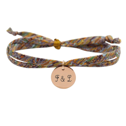 Bracelet liberty personnalisé cordon graphique - Nemeti Bijoux