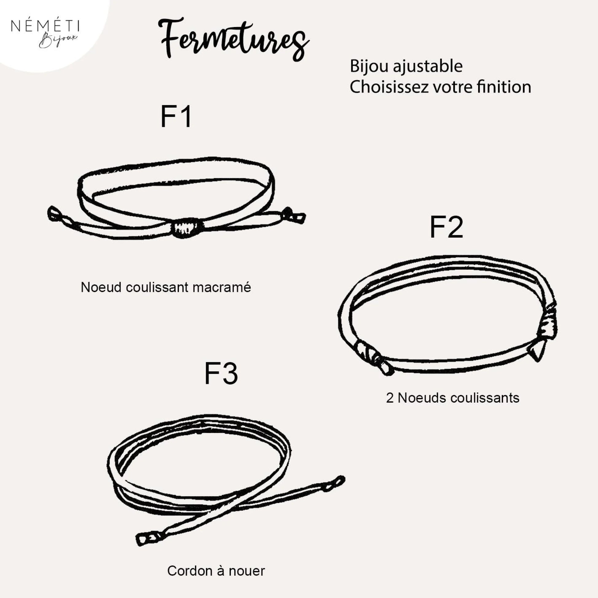 Bracelet liberty personnalisé cordon Hannah Rose Primevères - Nemeti Bijoux