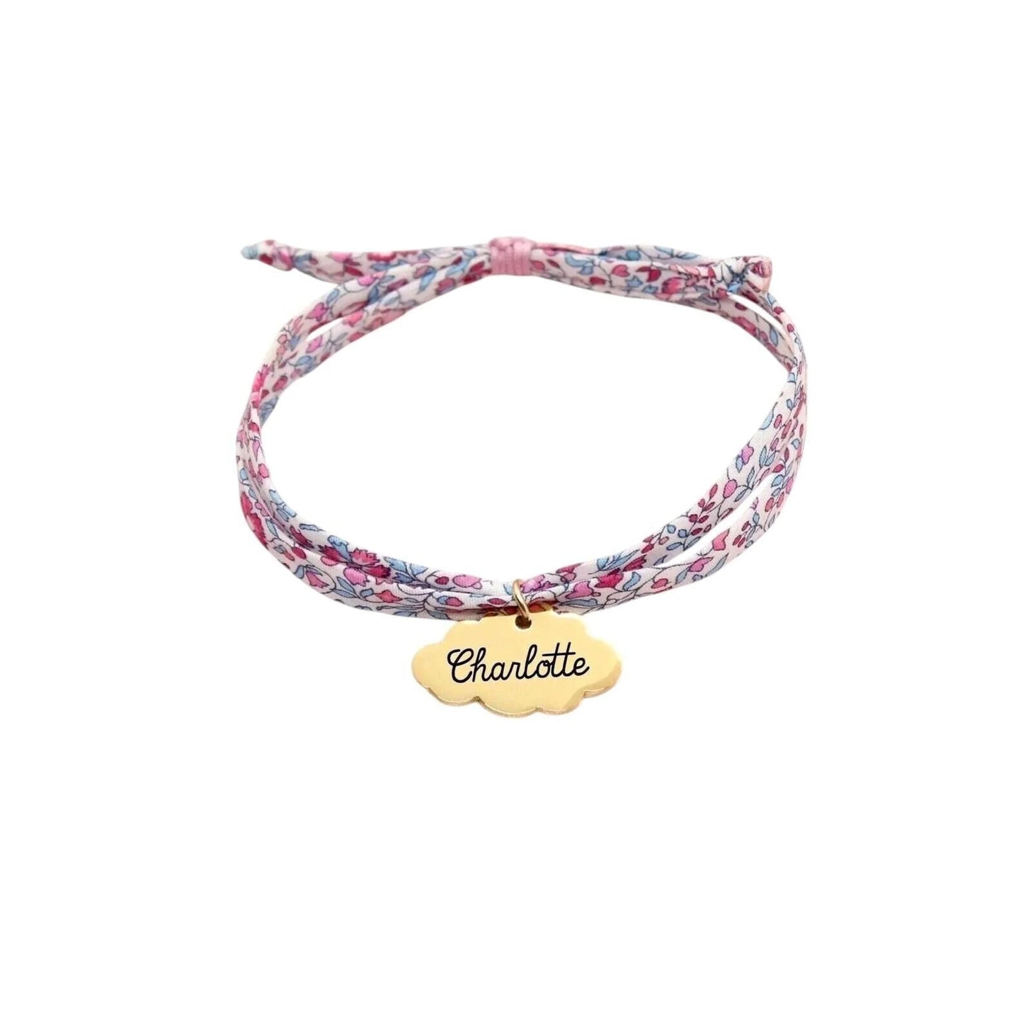 Bracelet liberty personnalisé cordon Katie and Millie rose - Nemeti Bijoux