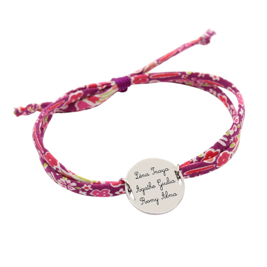 Bracelet liberty personnalisé cordon Kayoko - Nemeti Bijoux