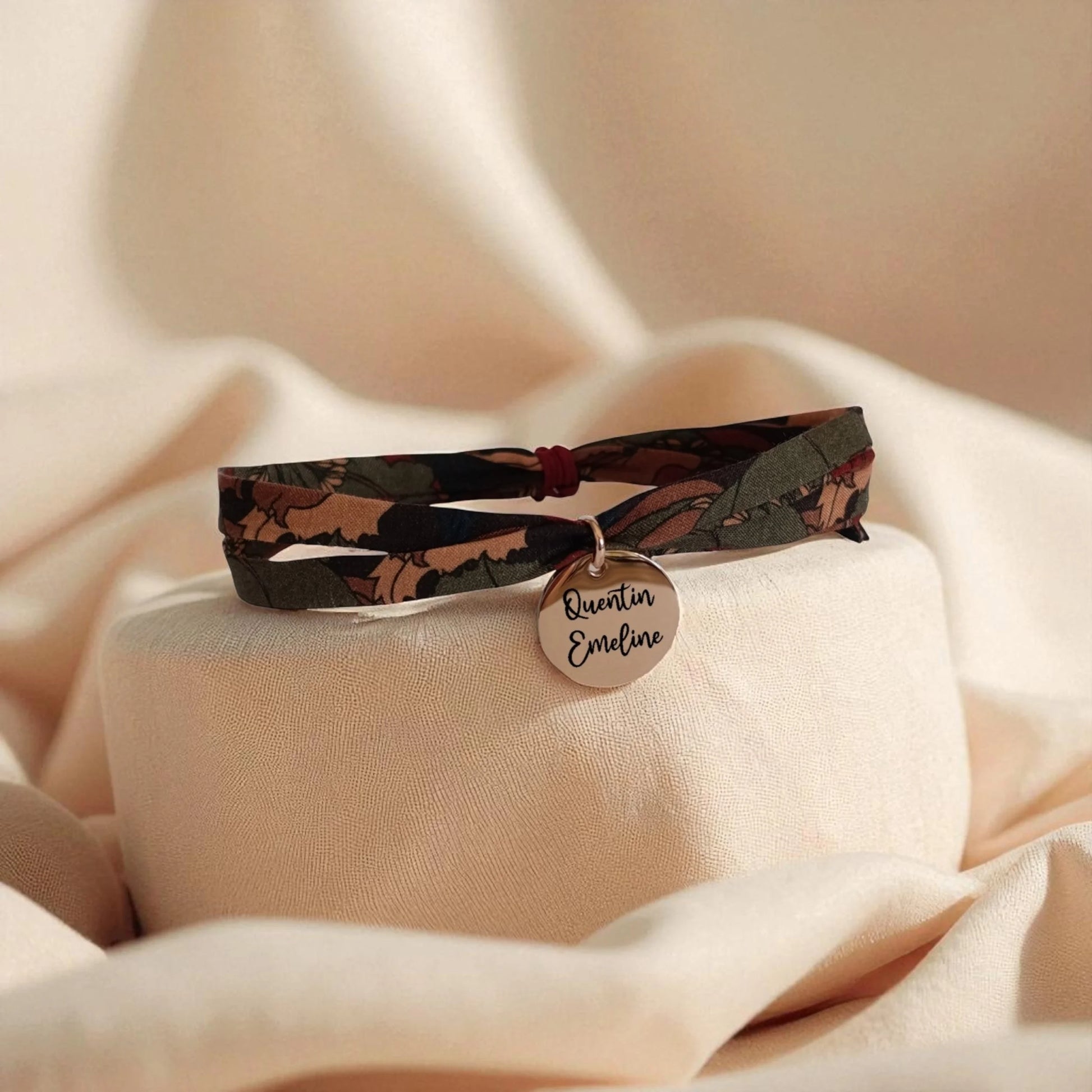 Bracelet liberty personnalisé cordon Little Eustacia brun - Nemeti Bijoux