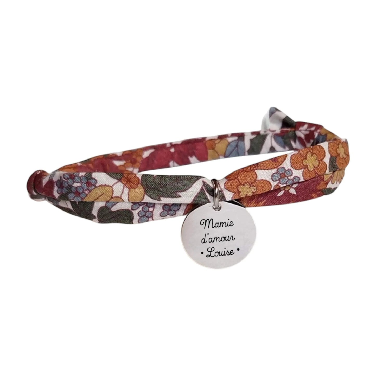 Bracelet liberty personnalisé cordon Margaret Annie brun - Nemeti Bijoux