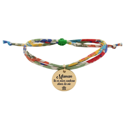 Bracelet liberty personnalisé cordon Margaret Annie multicolore - Nemeti Bijoux