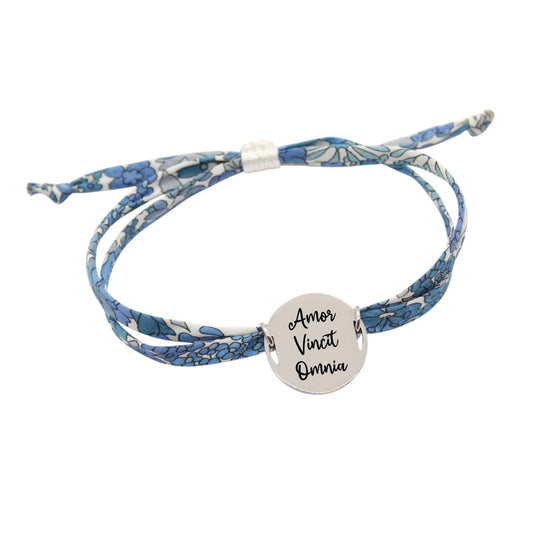 Bracelet liberty personnalisé cordon Margaret Annie Ultramarine bleu - Nemeti Bijoux