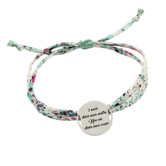 Bracelet liberty personnalisé cordon Melly mint - Nemeti Bijoux