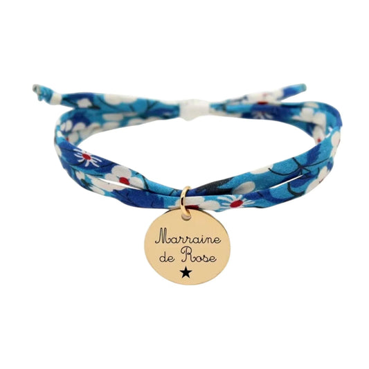 Bracelet liberty personnalisé cordon Mitsi outremer - Nemeti Bijoux