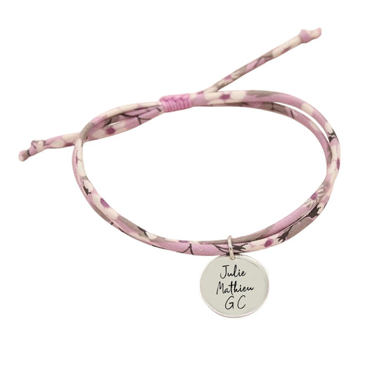 Bracelet liberty personnalisé cordon Mitsi Parme - Nemeti Bijoux