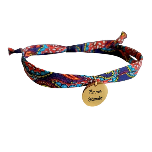 Bracelet liberty personnalisé cordon Pasha’s Paisley multicolore - Nemeti Bijoux