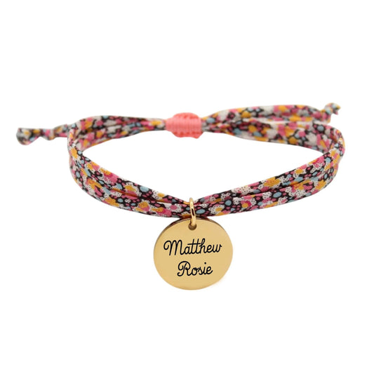 Bracelet liberty personnalisé cordon pepper orange - Nemeti Bijoux