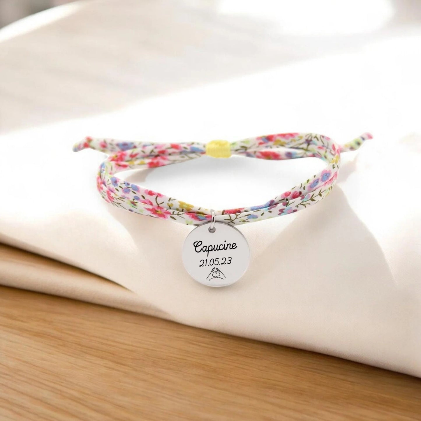 Bracelet liberty personnalisé cordon Phoebe Pepsi - Nemeti Bijoux